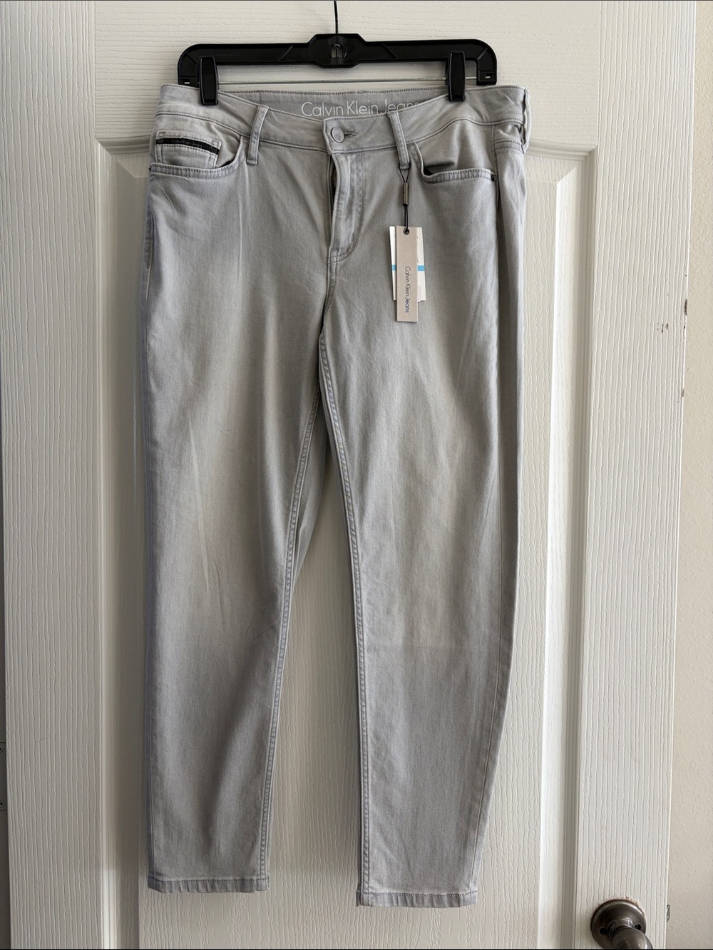NWT Calvin Klein Gray Skinny Ankle Jeans W31 Stretch Denim
